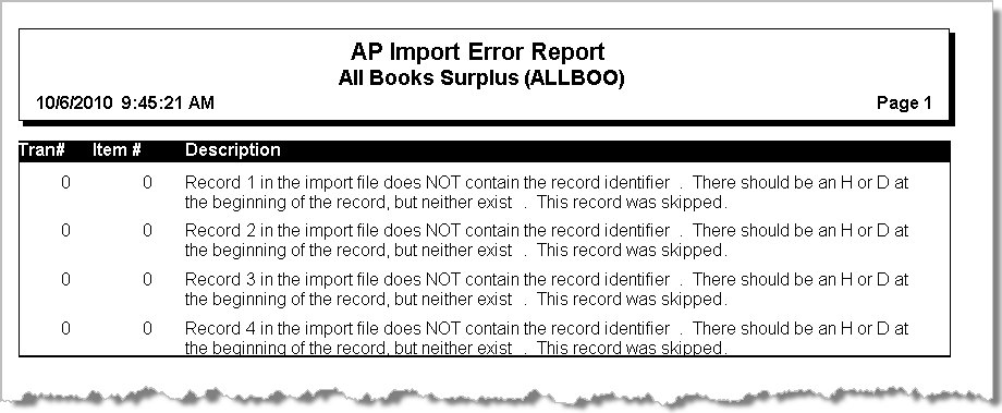 Determine and Correct Errors in Imported Transactions Before Posting