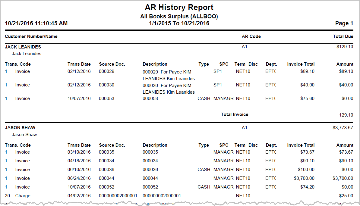 History Report