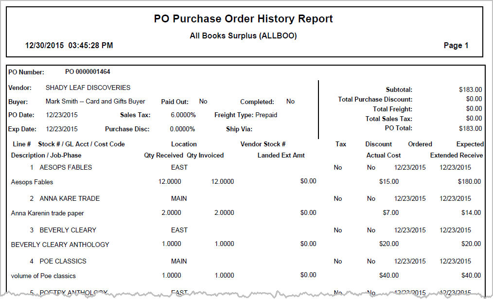 History Report