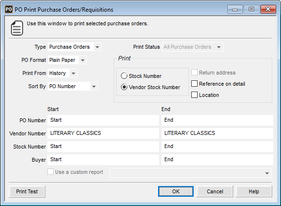 Printing Purchase Orders and Requisitions