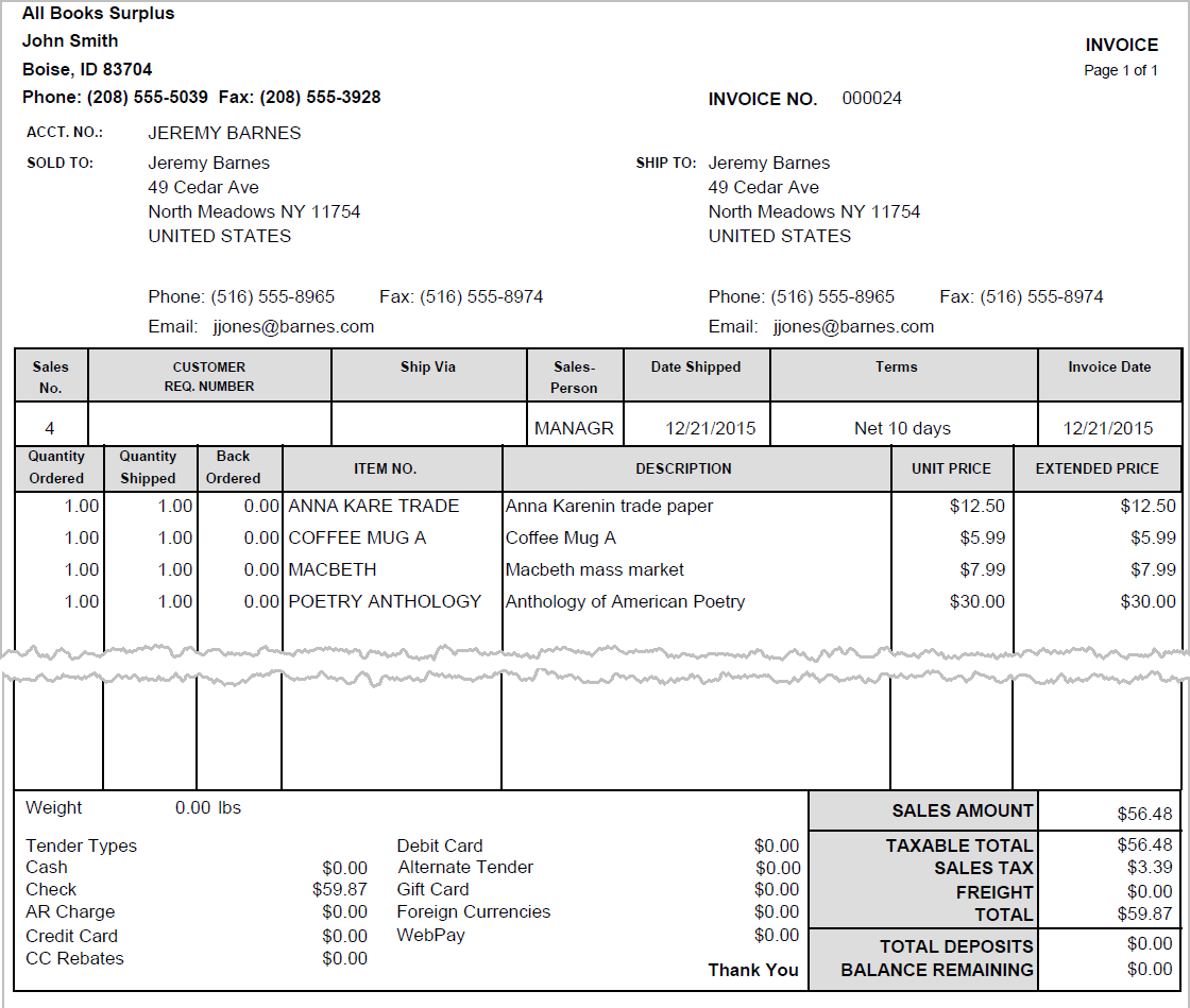 Printing Invoices